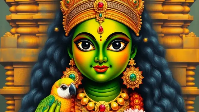 Goddess Meenakshi (Parvati) and Lord Sundareswarar (Shiva) – Deity Portrait