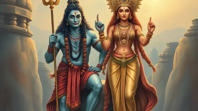 Lord Shiva (Virupaksha) and Goddess Pampa – Deity Portrait