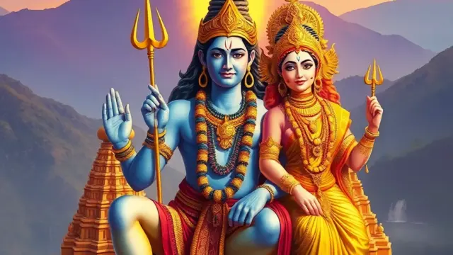 Lord Shiva (Mallikarjuna) and Goddess Bhramaramba – Deity Portrait