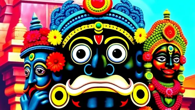 Lord Jagannath (Krishna), Balabhadra, Subhadra – Deity Portrait