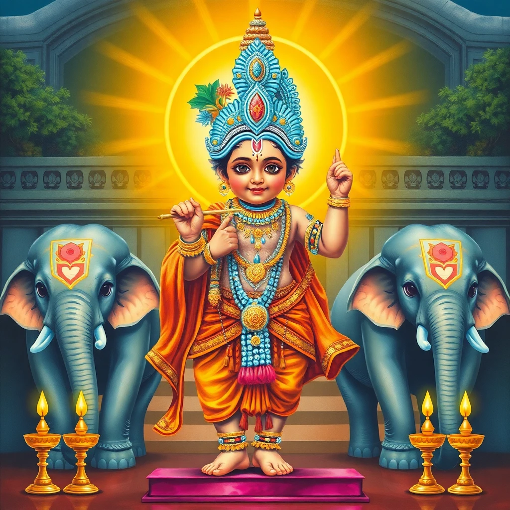 Lord Guruvayurappan (Lord Krishna) – Deity Portrait