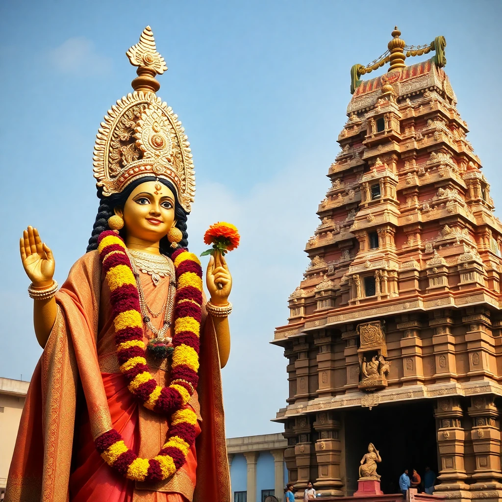 Goddess Andal (Nachiyar) and Lord Vishnu (Vatapatrasayi) – Deity Portrait