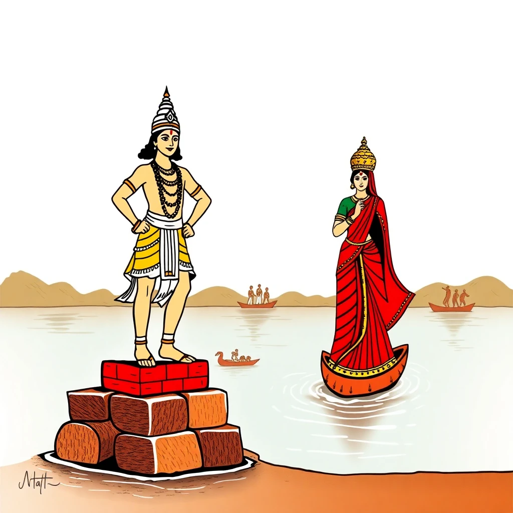 Lord Vitthal (Vishnu/Krishna) and Goddess Rukmini – Deity Portrait