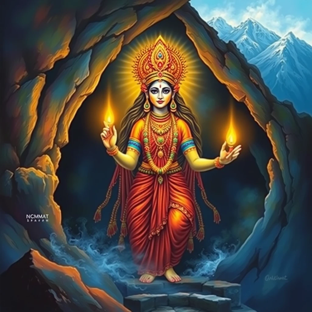 Mata Vaishno Devi (Goddess Durga/Shakti) – Deity Portrait